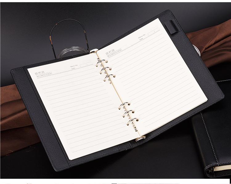 A5 Leather 6-Ring Binder Notebook with Free Shipping