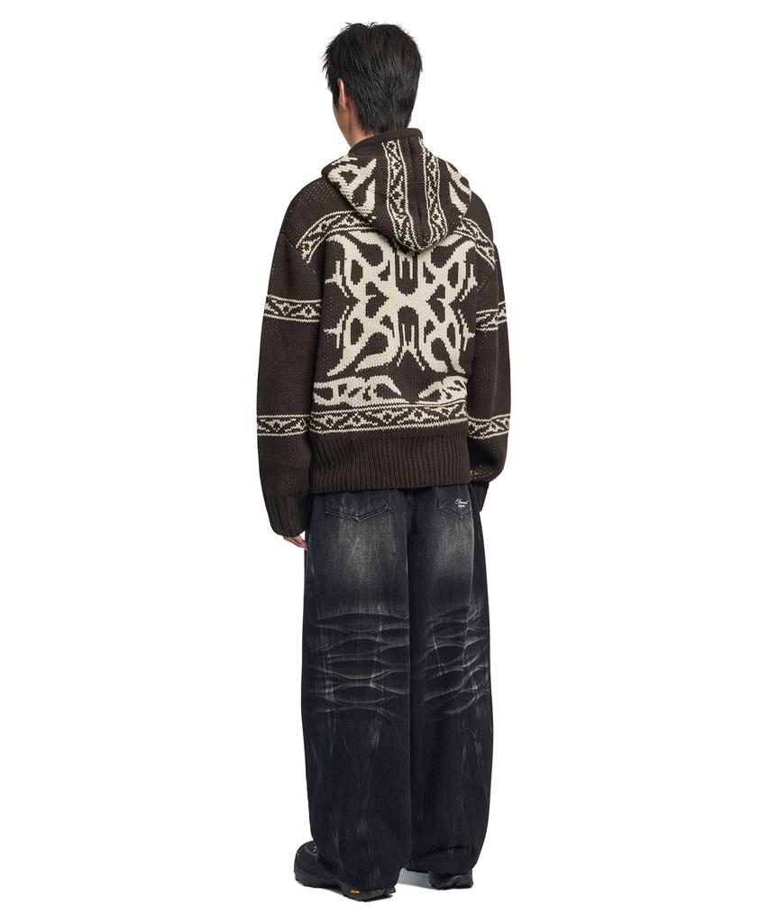 Nomaenyueol Cowichan Hooded Zip-Up - Brown