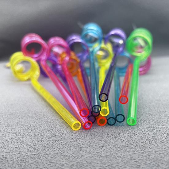 8Pcs Halloween Reusable Drinking Straws Children Spiral Beverage Straw for Hot Cold