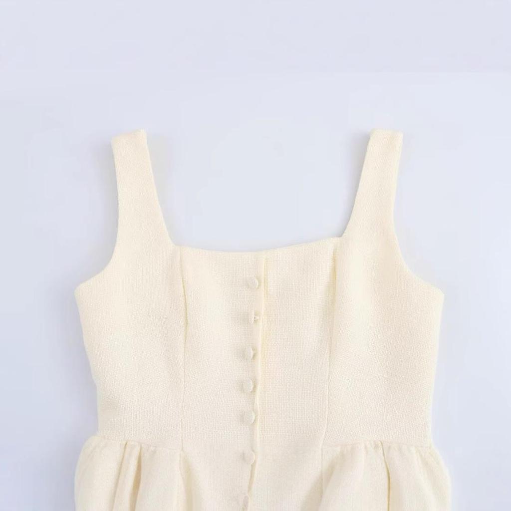 Spring 2025 Women's Retro Sling Knit Dress - European & American Style