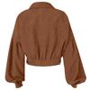Damen-Cordjacke mit Reverskragen und Ärmeln, einreihiger Freizeitmantel für den Herbst