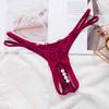 BUZZxSELECTION Panties with Sexy Butterfly TV065 Women's T-Back Pearls, Design, (01 Black)