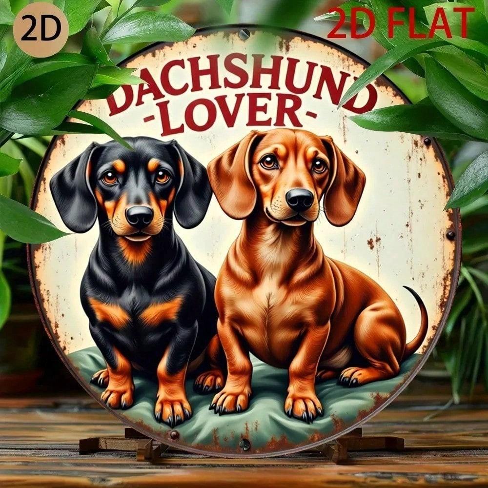 

Modern Metal Dachshund Wall Art, 2D Dog Silhouette Sculpture for Living Room Decor, Unique Pet Memorial Gift різнокольоровий