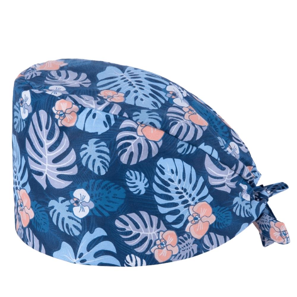 Unisex Cartoon Printing Scrub Cap Adjustable Buckle Print Design Lab Scrub Hat Breathable Soft Pure Healthcare Hats Pet Hospital