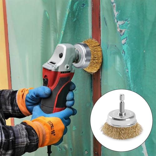 Hexagonal Shank Wire Brush Set of 6, 5 Types, Brass 6mm Shank, Cup Brush, Disc Brush, Umbrella Brush, Pen Brush, Rust Removal, Paint Stripping, Polish