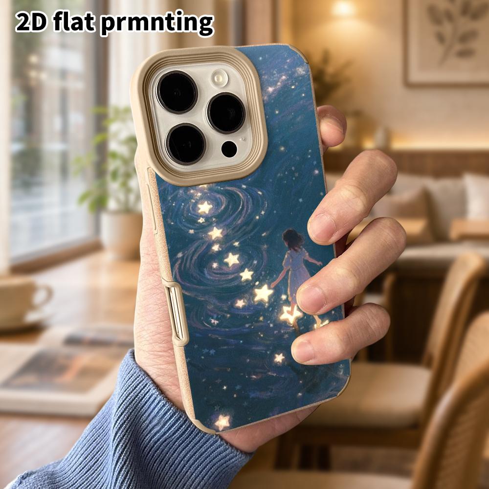Phone Case: Lambskin 2D Flat Samsung Galaxy A34 A35 M05 M06 S20 S22 S21 FE Plus 5G Protective Case, Star Stepping Girl, Christmas and Halloween Gift