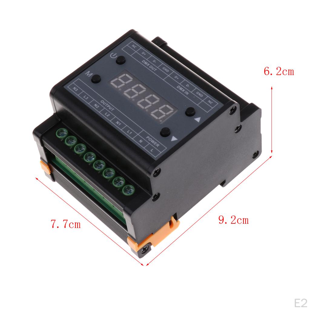 Smart Lighting DMX Tri Dimmer Brightness LED Light Controller 90-240V