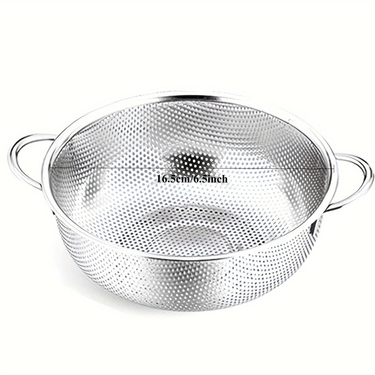 

Stainless Steel Kitchen Draining Basket - Perfect for Fruits & Vegetables, Essential Cooking Accessory 16.5cm