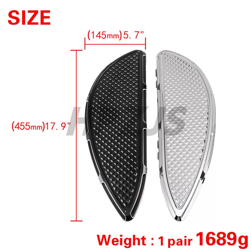 For Harley Touring Electra Glide Road King Softail Fatboy Trike Motorcycle Driver Stretched Front Floorboard Footpegs Footrest