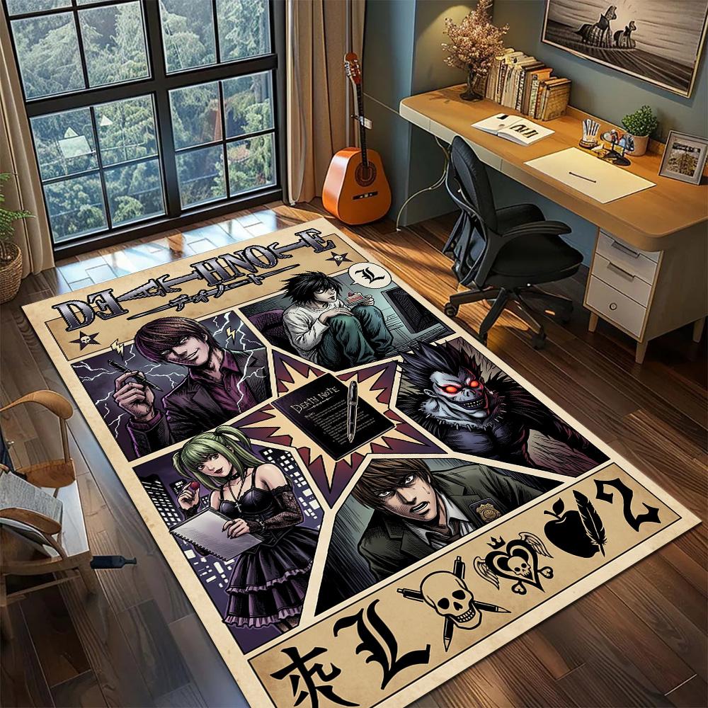 Death Note Carpet Floor Mat Non Slip Washable Large Area Gamer Bedroom Home Room Decor YUN6512