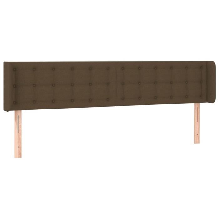 VidaXL Tête de lit avec oreilles Marron Foncé 163x16x78-88 cm Tissu3119211