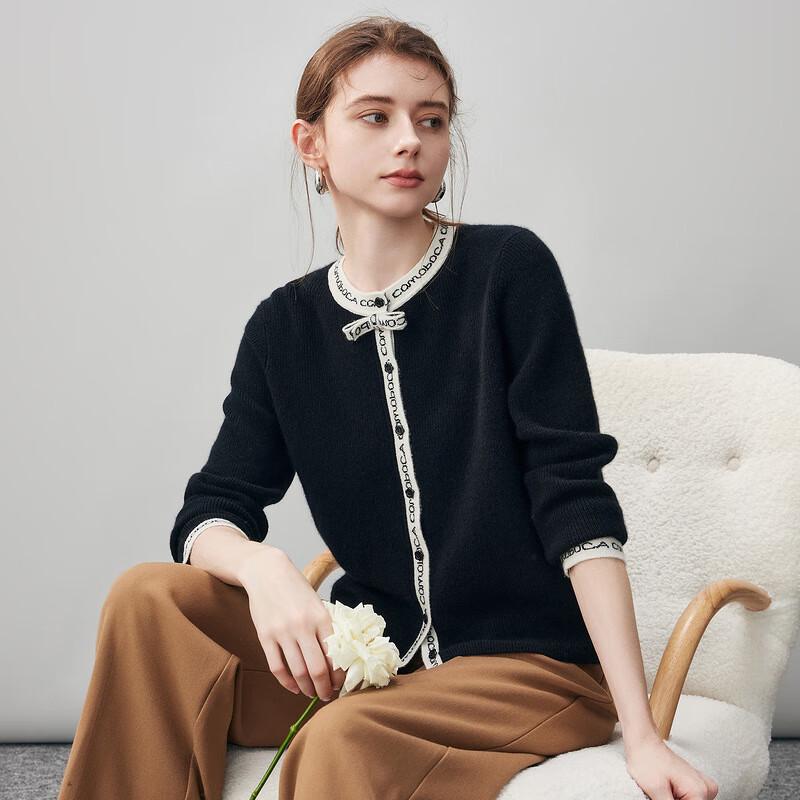 

Женский кашемировый кардиган с круглым вырезом XL