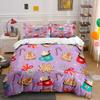 Christmas Pattern with Santa Bedding Duvet Cover Set Duvet Cover Pillowcases (1*Duvet Cover 2*Pillowcases, Without Duvet Insert)