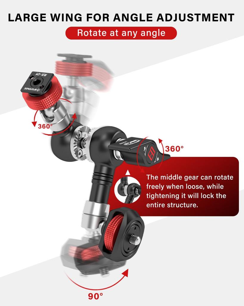 IFOOTAGE Adjustable Friction Magic Arm for DSLR Camera LED and Microphone 5.5-inch (14cm) Rig, LCD/DV Monitor, Light, Flashlight, - LT2-3.5