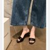 Feel Kitten and Sandals Girl Summer Wear New One-word Drag Thin High-heeled Cool Slippers