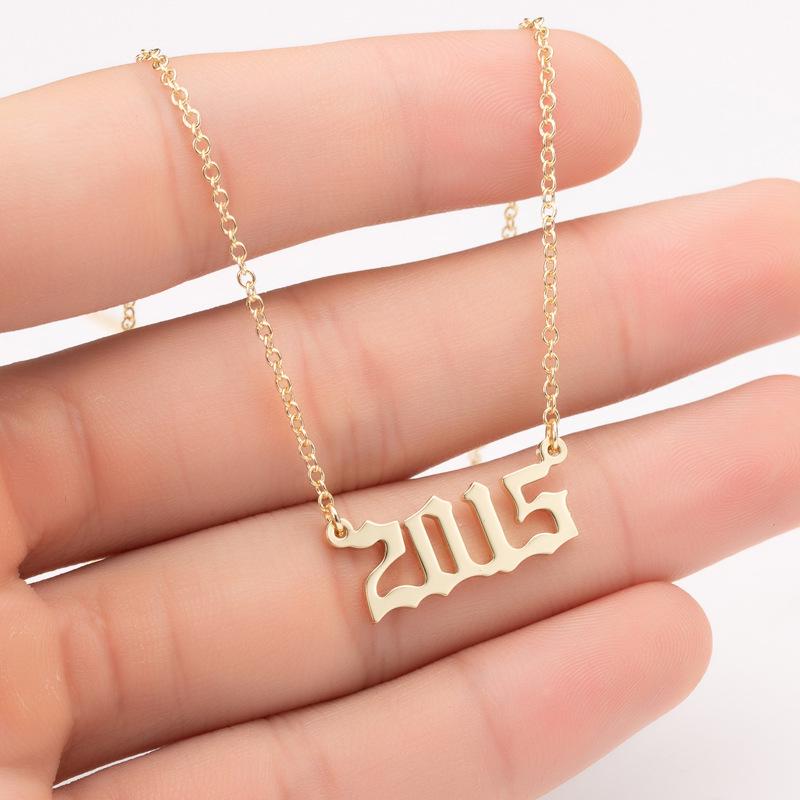 2025 Stainless Steel Year Necklace – Birthday Pendant, Bestie Gift, Versatile Slimming Chain