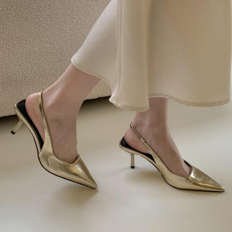 High Heels Pointed-toe Elegant Flip-flops Fairy Shoes New Style Single Shoes