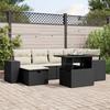 VidaXL Garden Lounge Set 7 Pcs with Cushions Black Wicker 3275296