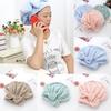 Bow Fleece Coral Solid Color Dry Hair Cap Bathroom Supplies Breathable Durable
