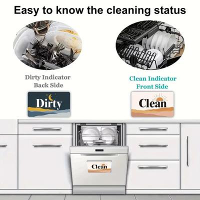 Yousheng 2 Stück Dirty Clean Geschirrspülermagnet Geschirrspülmaschine Dirty Clean Magnetanzeige Acrylschild Küchenkühlschrank Dekoration
