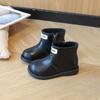 2024 Children Leather Shoes for Girls Autumn Winter New Fashion British Style Soft Bottom Anti-slippery Versatile Short Boots
