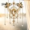Memorial Keepsake Stained Glass Effect Blessing Suncatcher, Acrylic Angel Prayer Window Hanging Religious Gift for Women Ornament with Faux