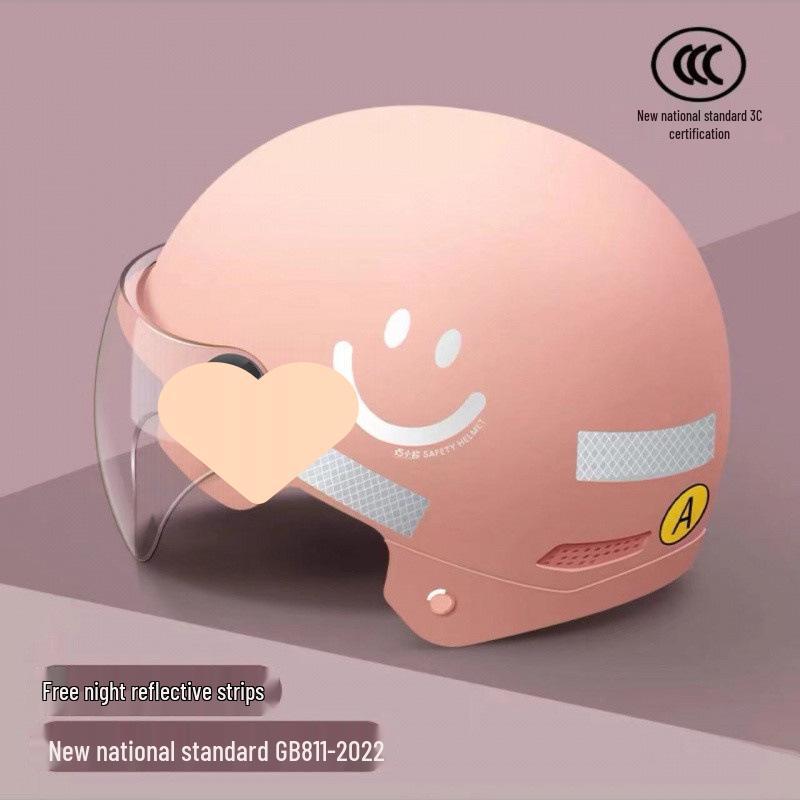 Certified Smiley Face Helmet: Sun Protection for Electric Scooters & Motorcycles