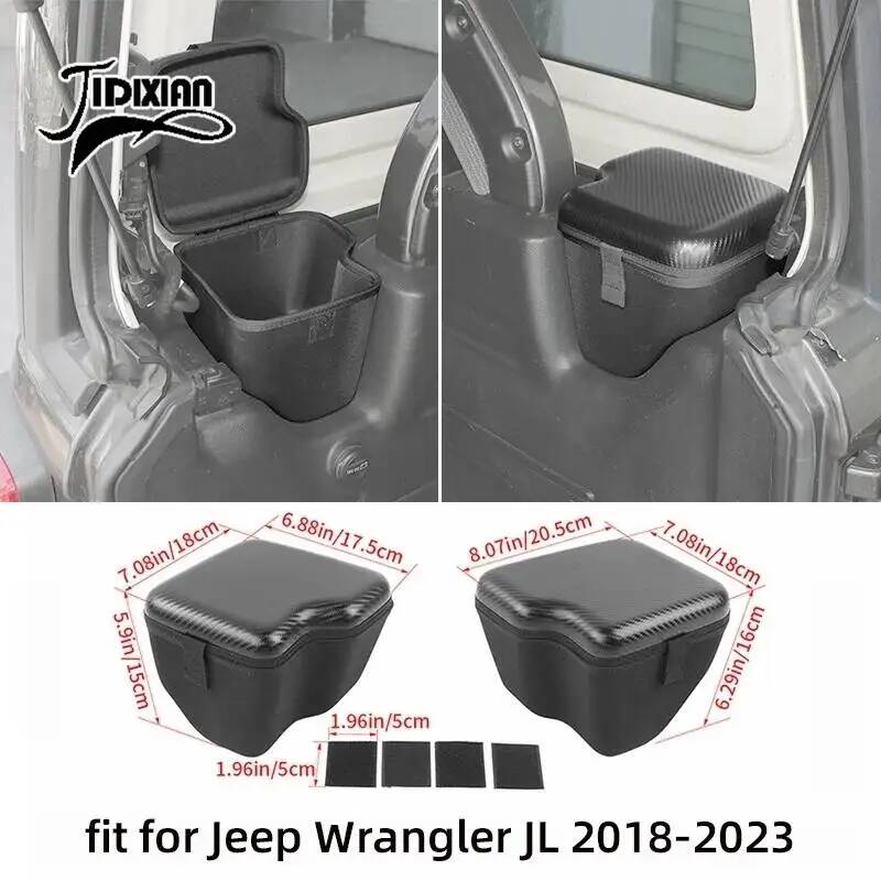 JIDIXIAN Car Rear Trunk Side Storage Boxes Fit for Jeep Wrangler JL 4-Door 2018 Up Anti-Scratch Design for Camping Off-Road Ni1