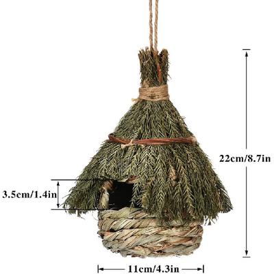 Hummingbird Houses for Outside, 2 Pack Grass Bird Houses Outdoor Bird Houses Hand Woven Birdhouses Hummingbird House Nest for Garden Window Outdoor