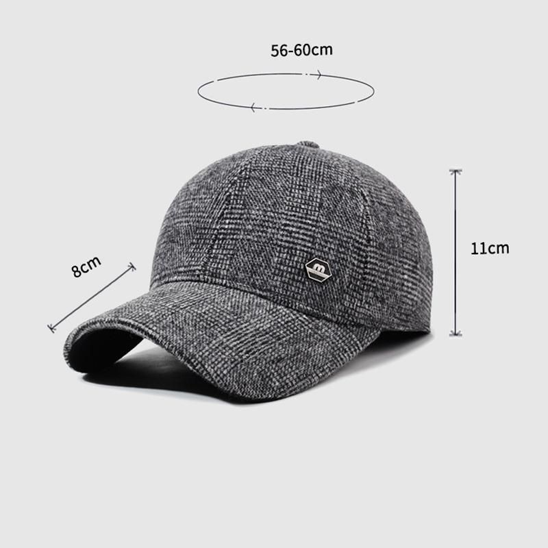 Middle-Aged Baseball Cap Winter Father Outdoor Windproof Ear Protection Cap Men Velvet Thick Cotton Cap