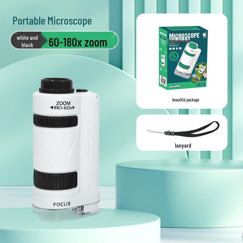 Portable Children's Microscope Science Experiment Set - Educational Toy for Primary & Middle School Students, Boys & Girls