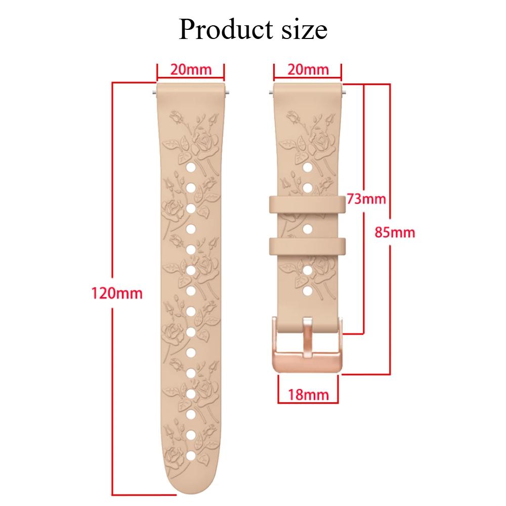 20mm Silicone Watch Band For Garmin Vivoactive 6 5 3 Strap For Forerunner 570 42mm 165 /Venu Sq 2 /Venu Wristband for Samsung Galaxy 7 6 5 4 Bracelet