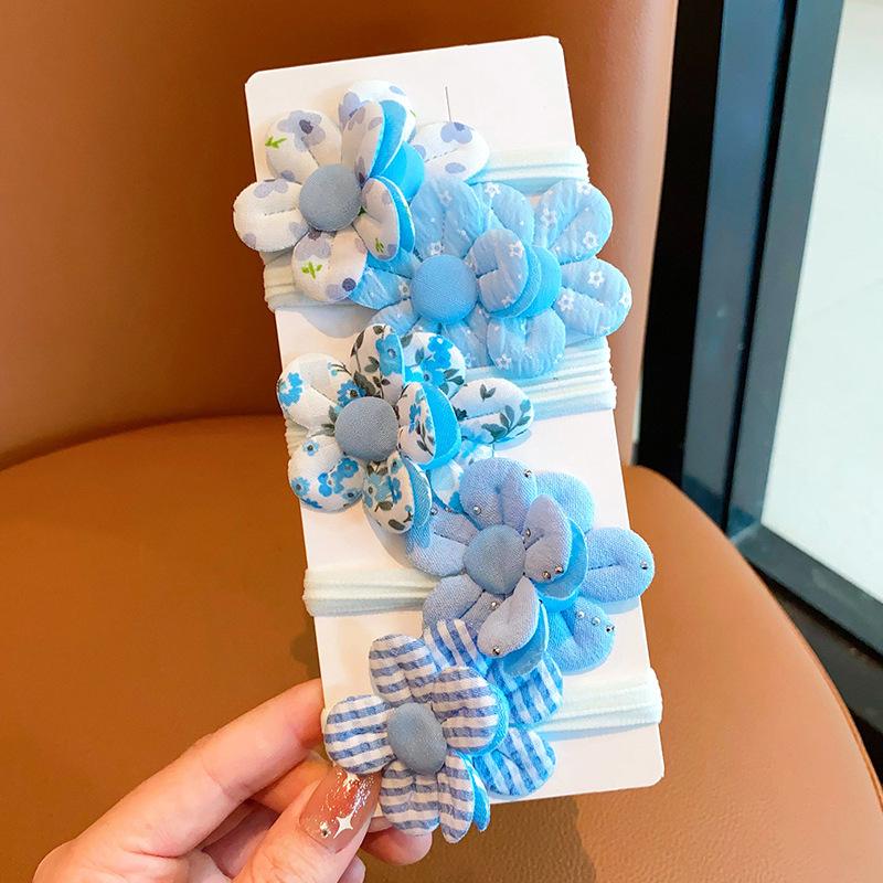 Kids' High-Elastic Flower Hair Ties - Cute, Hair-Friendly Terry Cloth Scrunchies for Girls and Babies