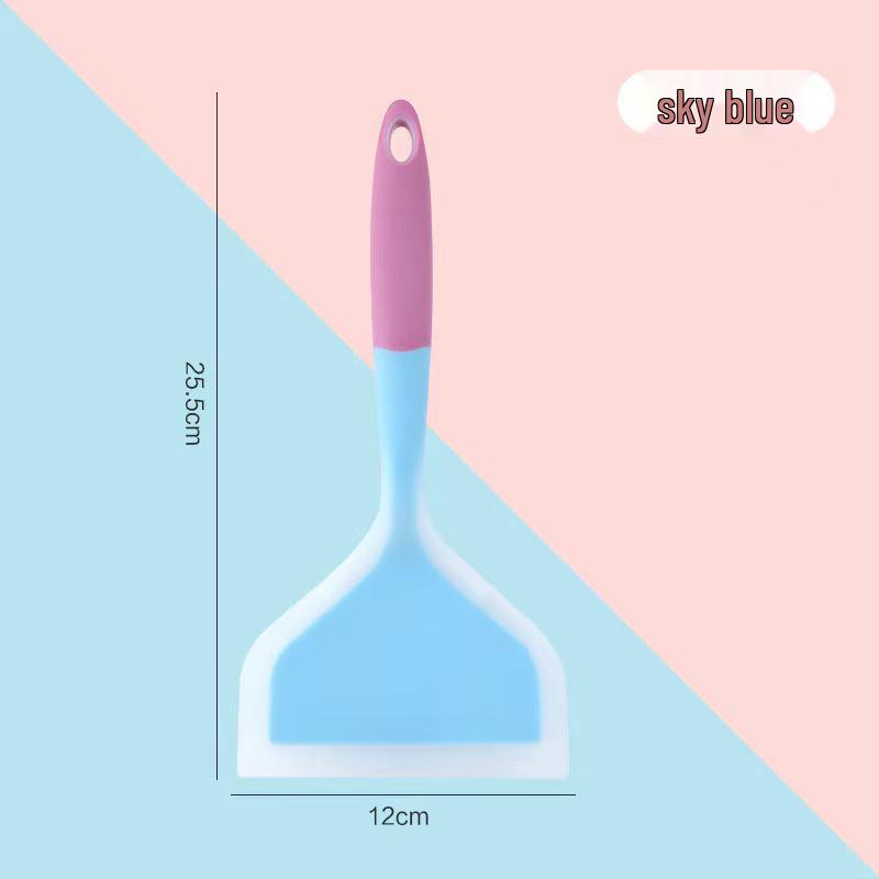 

In-stock Translucent Silicone Spatula for Tamagoyaki & Pancakes - High Temp Resistant, Non-Stick Pan Tool небесно-голубой