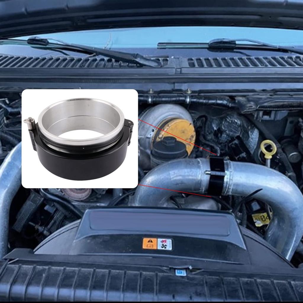 BAGARAATAN Aluminum Quick Release Intake Intercooler Pipe Intake Intercooler Pipe Throttle Union Sleeve V-Band Clamp, 2"/51mm Clamp, (Black)