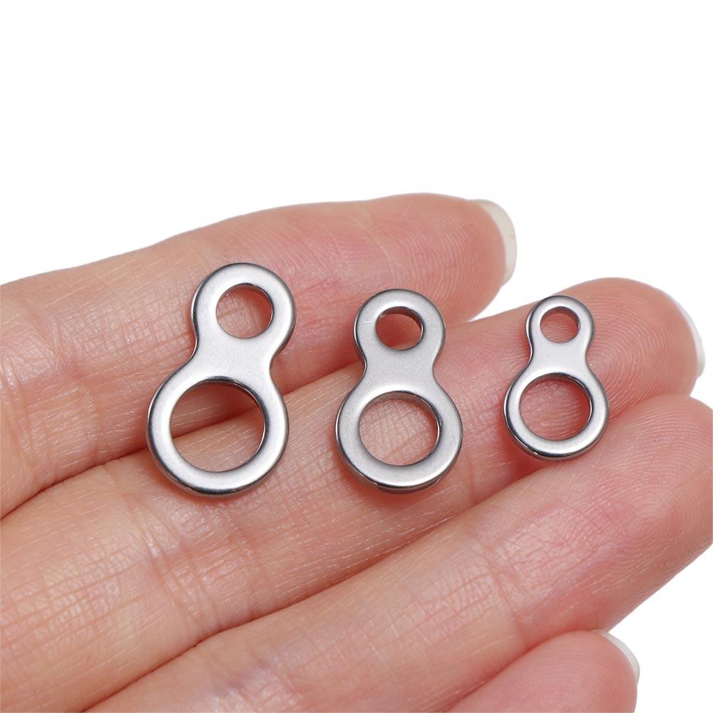 10Pcs Stainless Steel Jigging Rings Swivels Double 8 Hook Connect Rings  Sea Fishing
