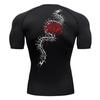 Blossom Print Short Sleeve Compression Tee Shirts Men Summer Athletic Quick Dry T-shirts Fitness Gym Workout Running Sporty Tops