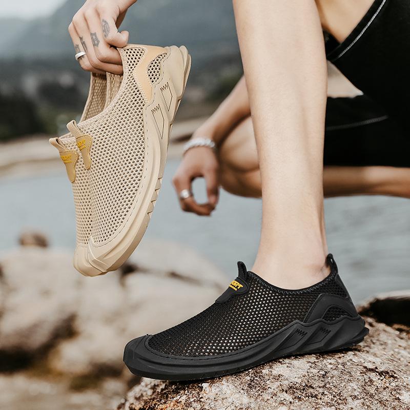 Mesh Shoes Men's New Style Summer Breathable Thin Mesh Leisure Sports Slip-on Lazy Wild Trendy Shoes