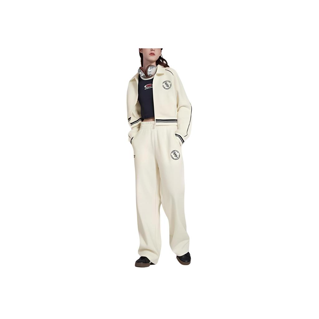 Reebok Color Block Sports Casual Knit Full-Zip Jacket Women Jackets Off-White 24SRC102WGW2