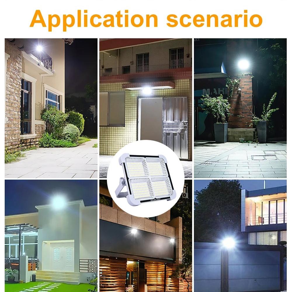 USB Type-C Rechargeable 336/288/264LEDs Solar Floodlight Outdoor Portable LED Multifunctional Spotlight IP66 Waterproof Emergency Light Solar