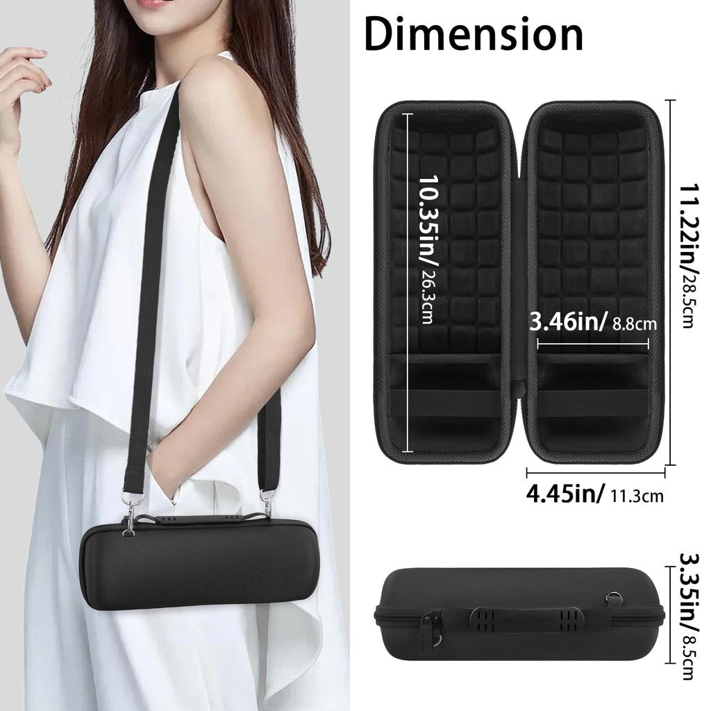 (Case Only) JBL Flip 7/Flip 6 Bluetooth Speaker Storage Case, Black - co2CREA