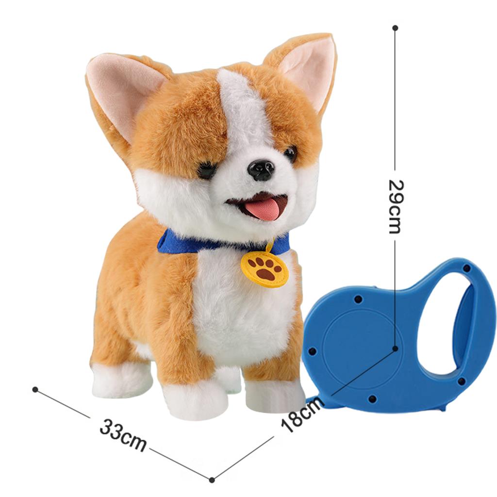 Electronic Interactive Plush Toy with Remote Control Leash Realistic Robot Puppy Toy for Ages 4 Up