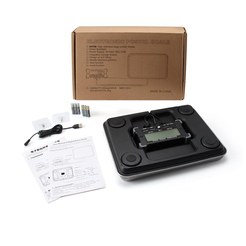 Yieryi 200kg/0.05kg Electronic Scale Digital Stainless Steel Bench Scales Backlit High Precision Strain Gauge Sensor for farms kitchens Food