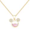 Cute Little Mouse Necklace Female Personality Zodiac Cartoon Pink Zirconium Pendant Jewelry