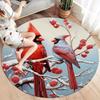 1pc Soft, Absorbent & Non-Slip Cardinal Round Rug, Perfect for Entryway, Living Room, Bedroom Decor, Machine Washable Flannel Memory Foam Ma