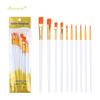 10-Piece Plastic Handle Oil Paint Brush Set for Students