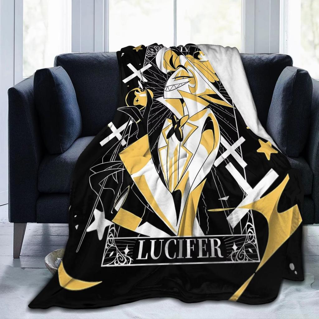Lucifer Morningstar Hazbin Hotel Fleece Winter Blanket Breathable Lightweight Thin Throw For Home Outdoor