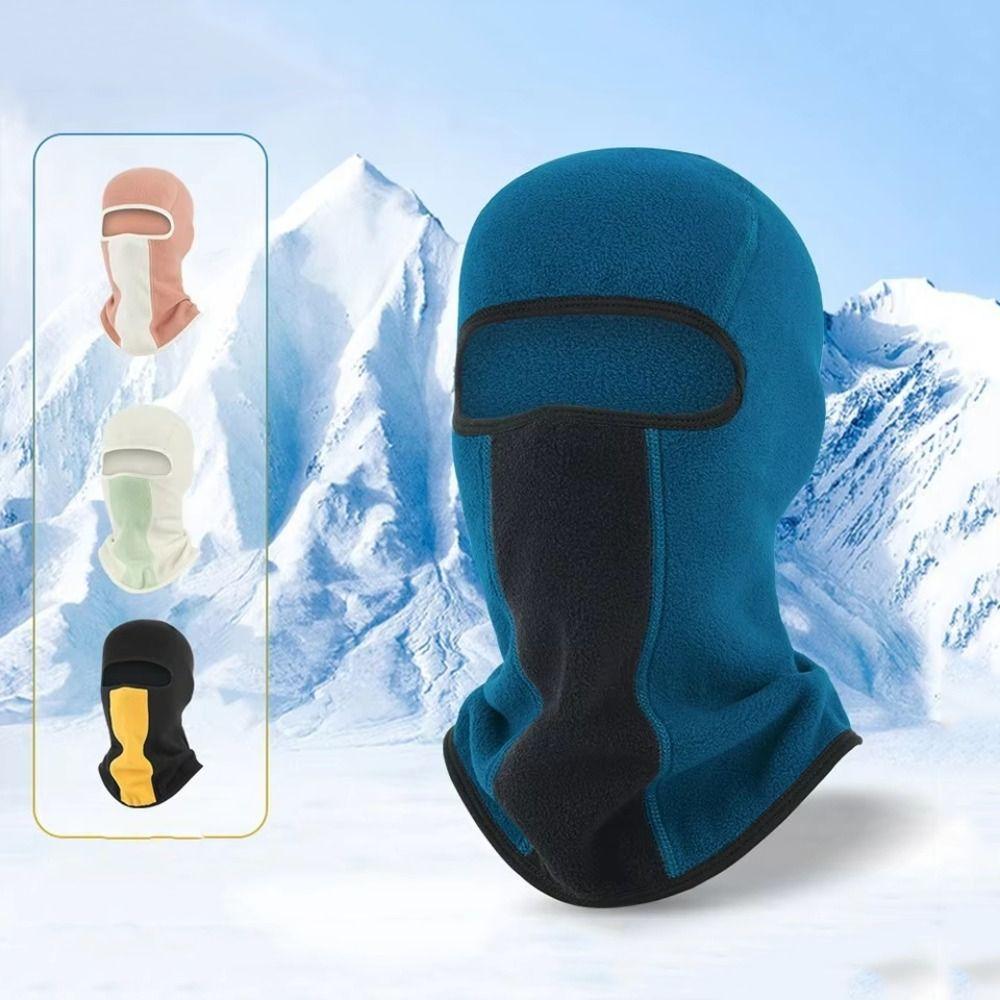 

Multifuction Earflap Beanie Cap Windproof Cycling Helmet Soft Full Face Mask Running синій