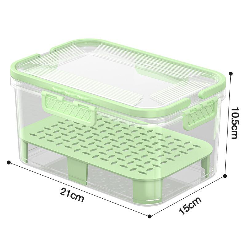 Portable Food Storage Container Large Capacity Airtight Freshness Box with Drain Plate for Outdoor Picnic Camping Use