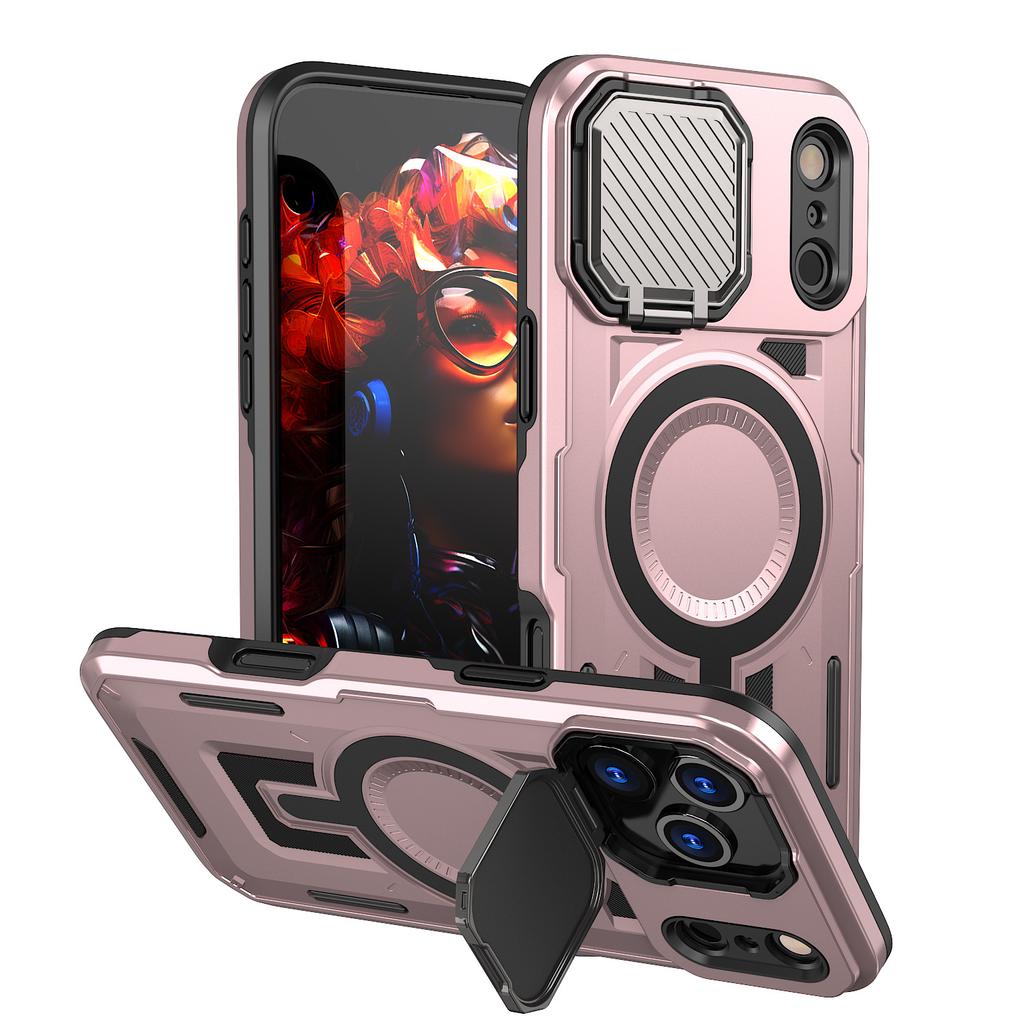 Applicable To iPhone17ProMax Aegis Mobile Phone Case Apple 16Pro Magnetic Suction 15 Bracket 14 Protective Case